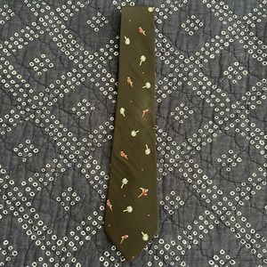 Chloe Silk Tie with Parrots and Palm Trees